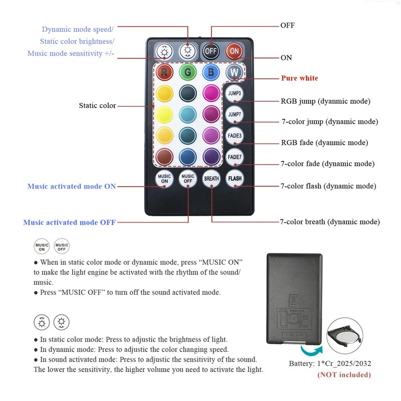 AKEPO 6W Fiber Optic Starlight Headliner Lights, 430pcs(0.75+1+1.5mm) 9.8ft/3m Mixed Optical Fiber +Sound Activated+28key RF Remote/APP Control Car Home Star Ceiling Light Kit - Image 3
